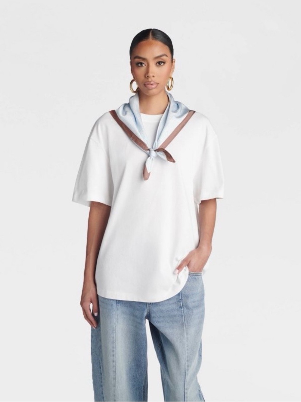 KBB by Kahlana Oversized Short Sleeve Scarf Tee ‘The Scarf T-Shirt’